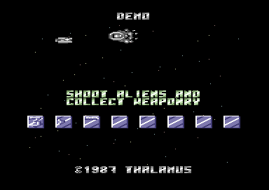 Delta Patrol (Commodore 64) screenshot: Part of the scrolling title guide