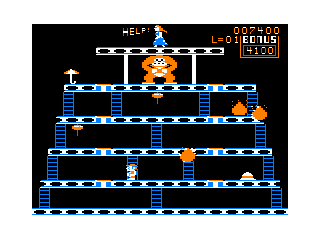 Donkey King (TRS-80 CoCo) screenshot: The 2nd level