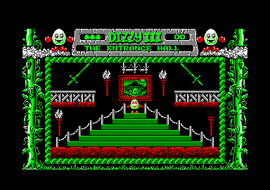 Fantasy World Dizzy (Amstrad CPC) screenshot: There is a Treasure Island Dizzy poster on the wall.