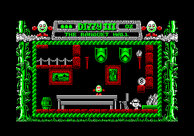 Fantasy World Dizzy (Amstrad CPC) screenshot: You will find Denzil in the banquet hall.