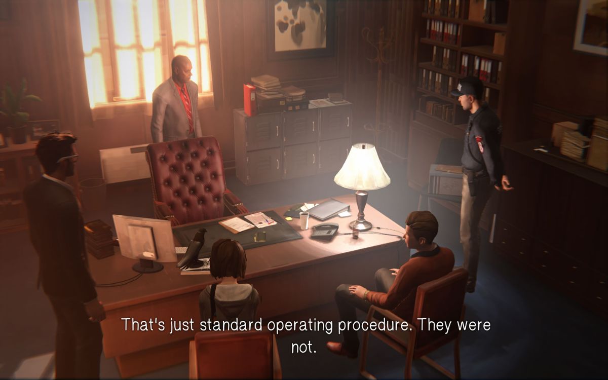 Life Is Strange: Season Pass - Episodes 2-5 (Windows) screenshot: <i>Episode 2</i>: a meeting in the principal's office