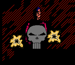 The Punisher (NES) screenshot: Introduction. The punisher's only super-power is his firearms skill.
