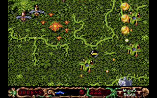 Wings of Death (Amiga) screenshot: Stage 2: The jungle of mutants