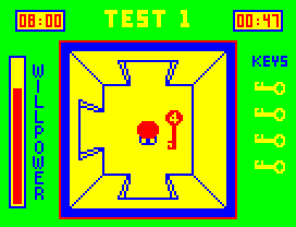 Back Track (Dragon 32/64) screenshot: You have to pick up the keys in order