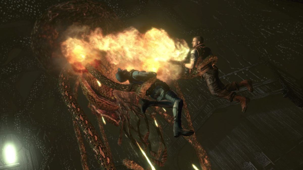Resident Evil (PlayStation 4) screenshot: Fight with a giant plant