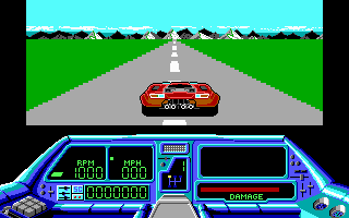Techno Cop (DOS) screenshot: Hitting the open road (EGA)