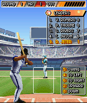 Derek Jeter Pro Baseball 2006 (J2ME) screenshot: Preparing for a swing in the Homerun Derby.