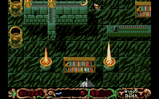 Wings of Death (Amiga) screenshot: Flaming cauldrons