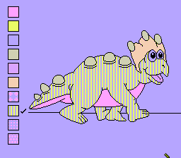 Color a Dinosaur (NES) screenshot: Hey mom! Look what I've done!