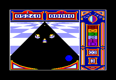 Gutter (Amstrad CPC) screenshot: 1st Player on the Blue Level...