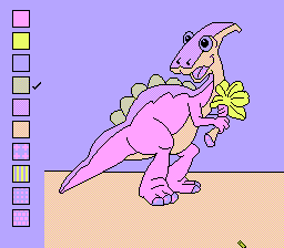 Color a Dinosaur (NES) screenshot: Lovely