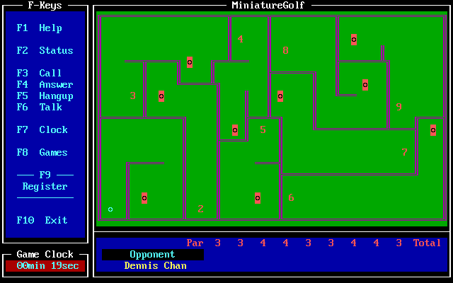 Worthy Opponent (DOS) screenshot: MiniatureGolf
