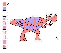 Color a Dinosaur (NES) screenshot: Spielberg would love this one