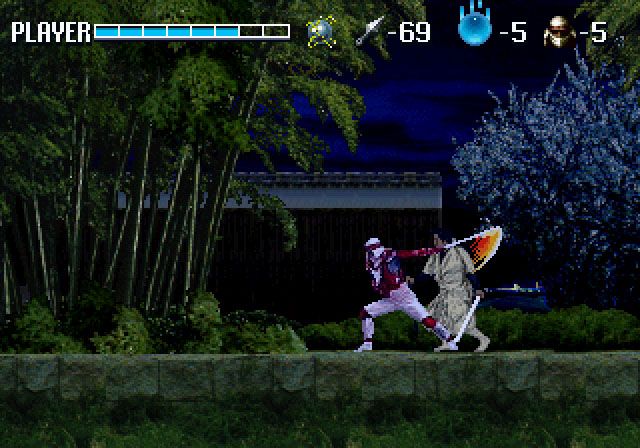 Shinobi Legions (SEGA Saturn) screenshot: This Guy Has Eyes In His Back!