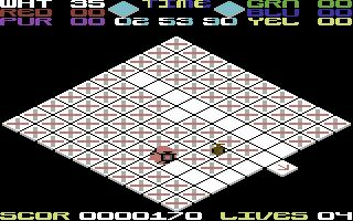 Rollaround (Commodore 64) screenshot: The first level