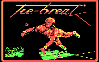 Tie Break (DOS) screenshot: Title screen (CGA)