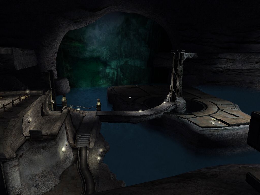 Sentinel: Descendants in Time (Windows) screenshot: Looks interesting down there. Too bad you can't explore all of the caverns.