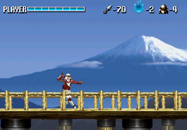 Shinobi Legions (SEGA Saturn) screenshot: The Fuji Mountain!! Awesome Background