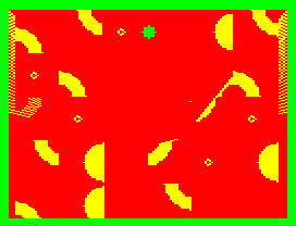 Antigravity (Dragon 32/64) screenshot: You are the small yellow dot