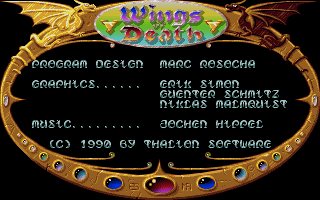 Wings of Death (Amiga) screenshot: Info screen