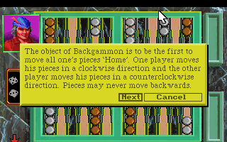 Crazy Nick's Software Picks: King Graham's Board Game Challenge (DOS) screenshot: In-game rules to bring you up to speed.