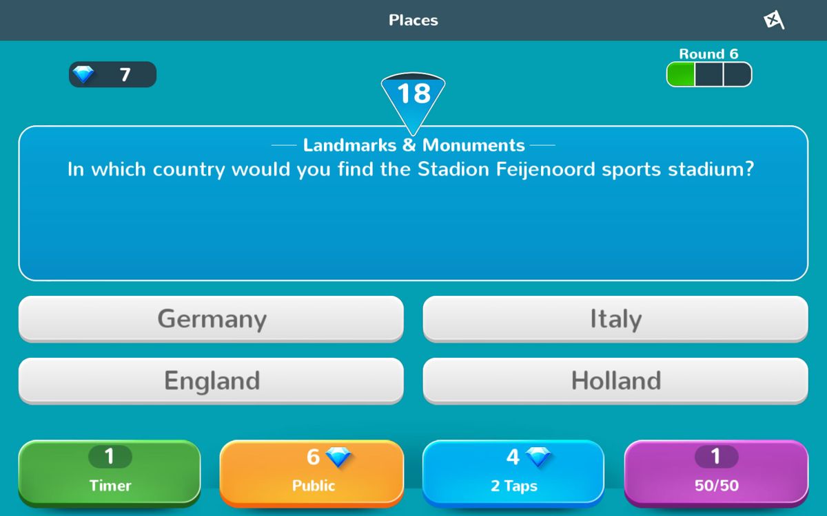 Trivial Pursuit & Friends (Windows Apps) screenshot: I can image this is a question based on me being in Europe, not something a US player would receive.