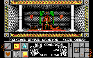 Death Bringer (DOS) screenshot: Starting location (EGA)