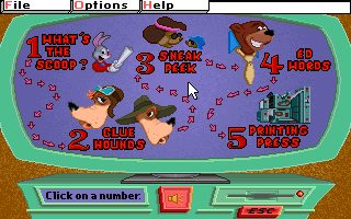Reader Rabbit 3 (DOS) screenshot: The Activities.