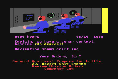 Red Storm Rising (Commodore 64) screenshot: Sonar contact