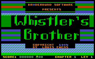 Whistler's Brother (Atari 8-bit) screenshot: Title Screen