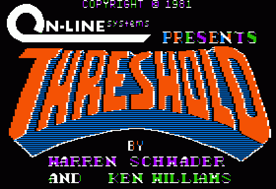 Threshold (Apple II) screenshot: Title screen.