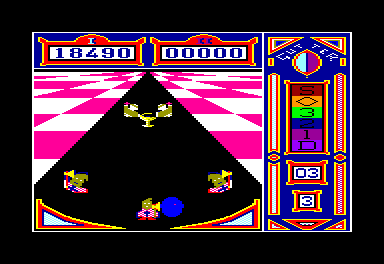 Gutter (Amstrad CPC) screenshot: 1st player was killed by axeman...