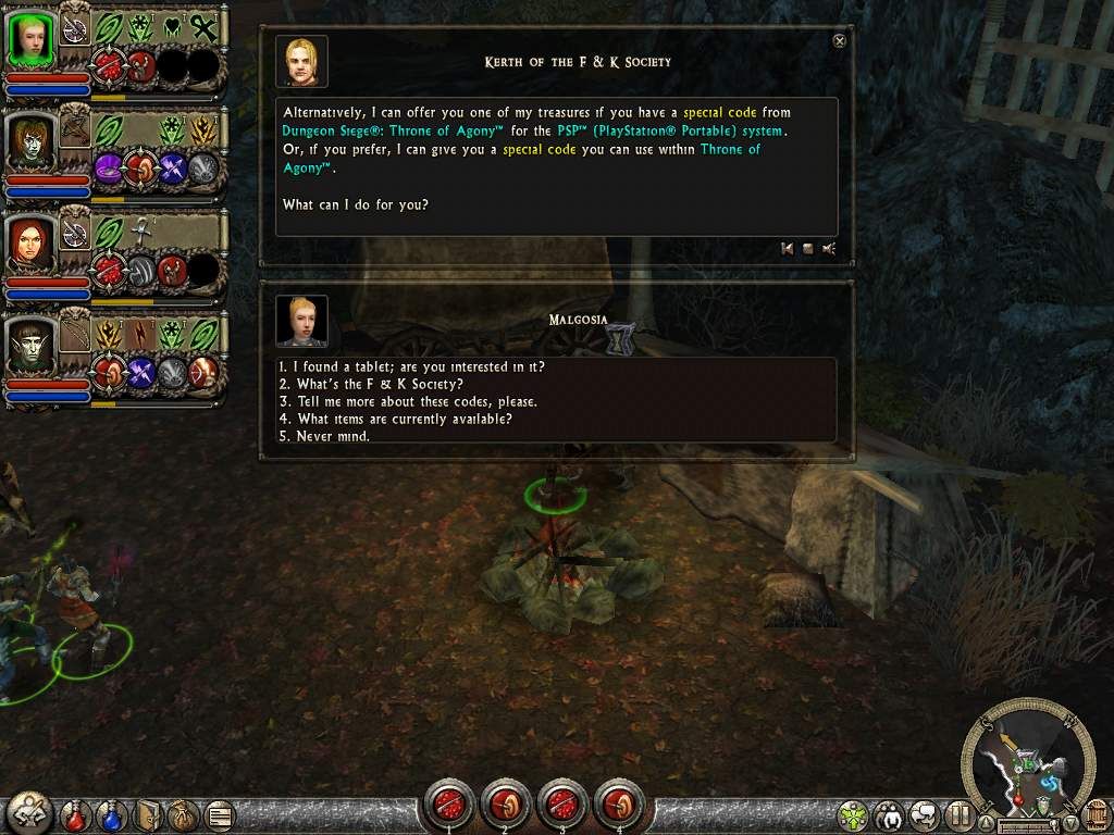 Dungeon Siege II: Broken World (Windows) screenshot: In-game advertisement