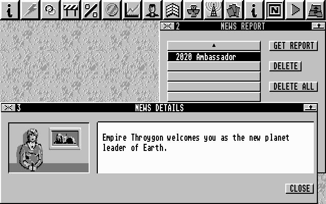 Imperium (DOS) screenshot: And a top of the mornin' to you, as well!