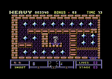 Hard 'n' Heavy (Commodore 64) screenshot: Nice, I've found a bonus level.