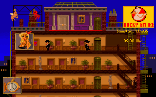 Dime City (DOS) screenshot: It looks and plays like a Mad TV-clone for adults...
