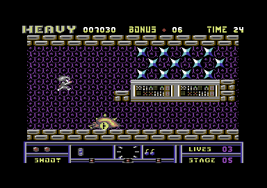 Hard 'n' Heavy (Commodore 64) screenshot: Only 24 seconds left.