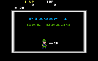 Super Pitfall (TRS-80 CoCo) screenshot: Starting the game - how many men you have left