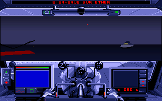 Galactic Empire (DOS) screenshot: In the cockpit of your vessel