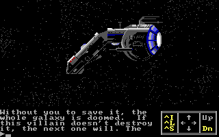 Planet of Lust (DOS) screenshot: When Brad fails in his mission, he feels it in every bone in his body -- and his ship's, too.