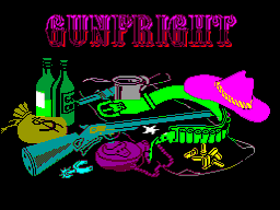 Gunfright (ZX Spectrum) screenshot: Title screen