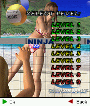 Dead or Alive: Xtreme Beach Volleyball (J2ME) screenshot: Level selection screen in the arcade mode
