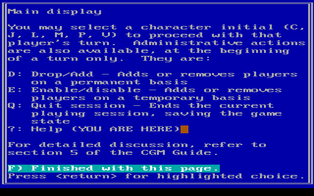 Star Saga: Two - The Clathran Menace (DOS) screenshot: Interface help