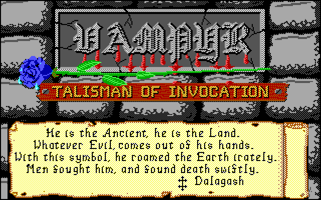 Vampyr: Talisman of Invocation (DOS) screenshot: Intro