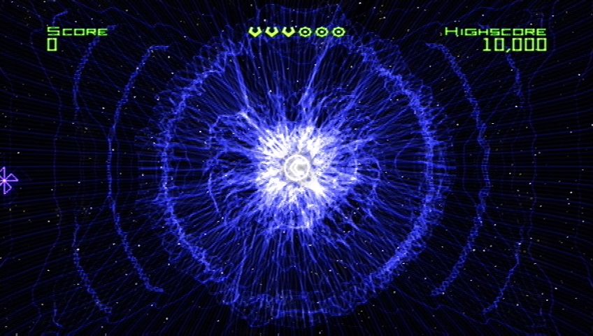 Geometry Wars: Retro Evolved (Xbox 360) screenshot: Starting a game of Evolved.