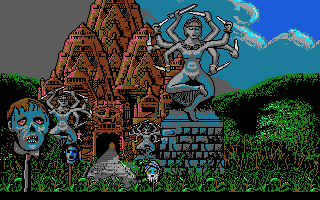 Champion of the Raj (DOS) screenshot: Intro: Escape from the cult. (VGA)