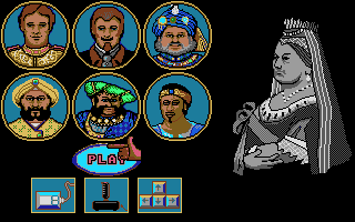 Champion of the Raj (DOS) screenshot: Player selection (VGA)