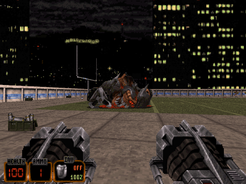 Duke Nukem 3D: Atomic Edition (DOS) screenshot: I kill that son-of-a-bitch!!