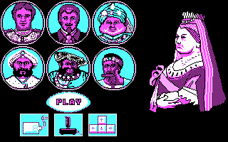 Champion of the Raj (DOS) screenshot: Player selection (CGA)