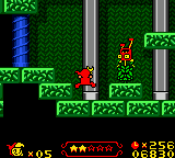 Wendy: Every Witch Way (Game Boy Color) screenshot: Certain enemies try to hide in the bushes in this level